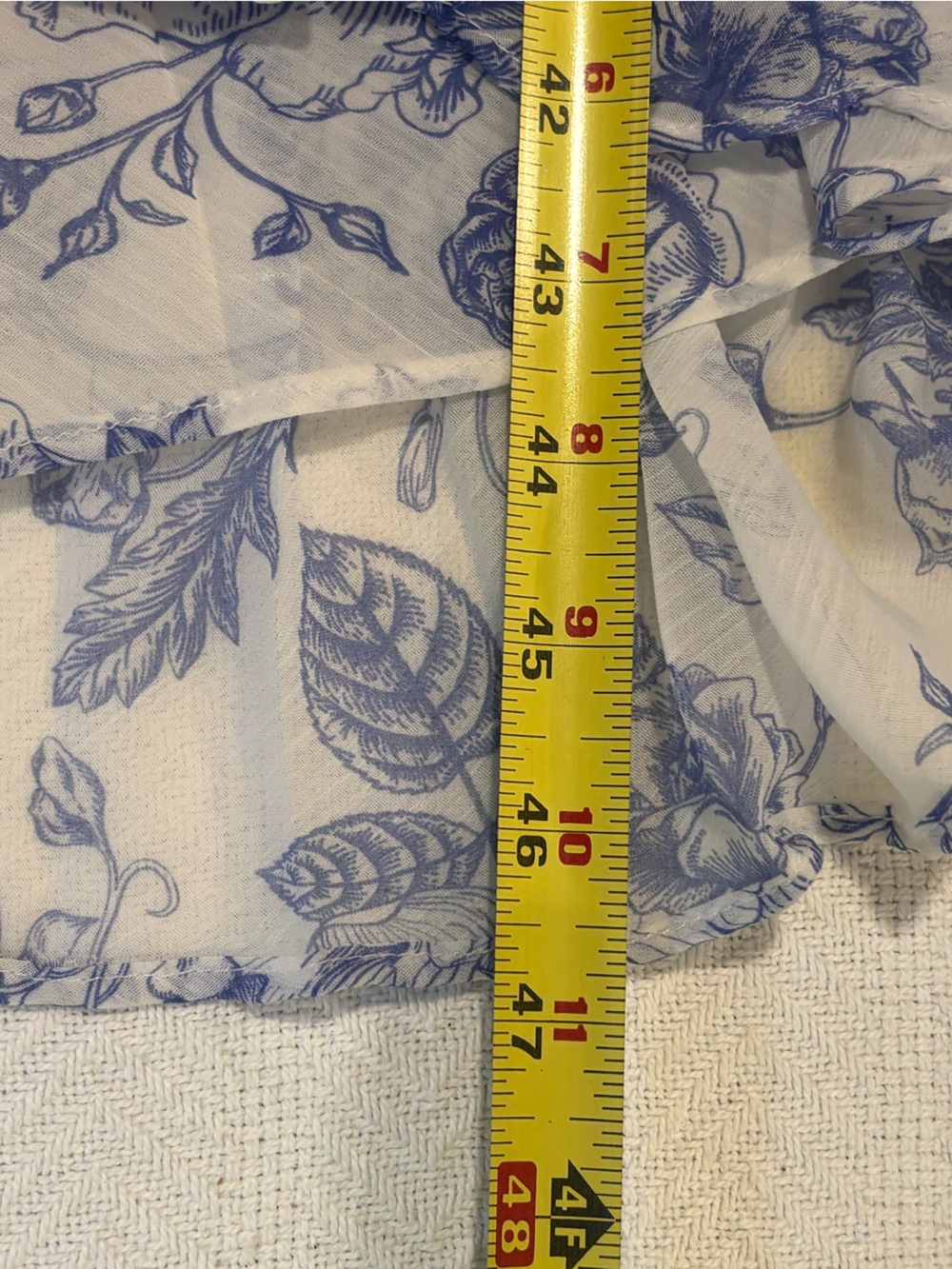 🩵🔵MELLODAY Blue Floral Ruffle-Shoulder Maxi Dress - Picture 8 of 9